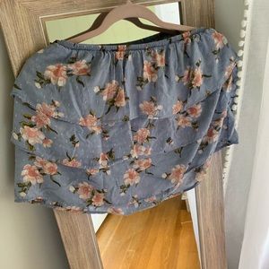 american eagle off the shoulder ruffle top